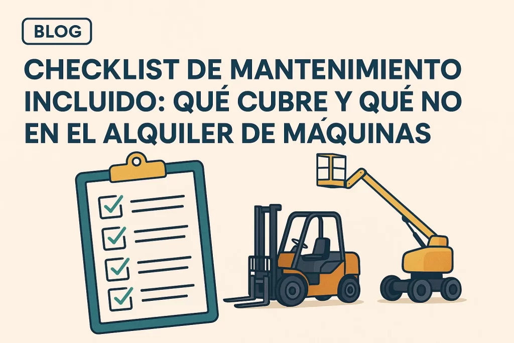 Checklist de mantenimiento incluido: qué cubre y qué no en el alquiler de máquinas