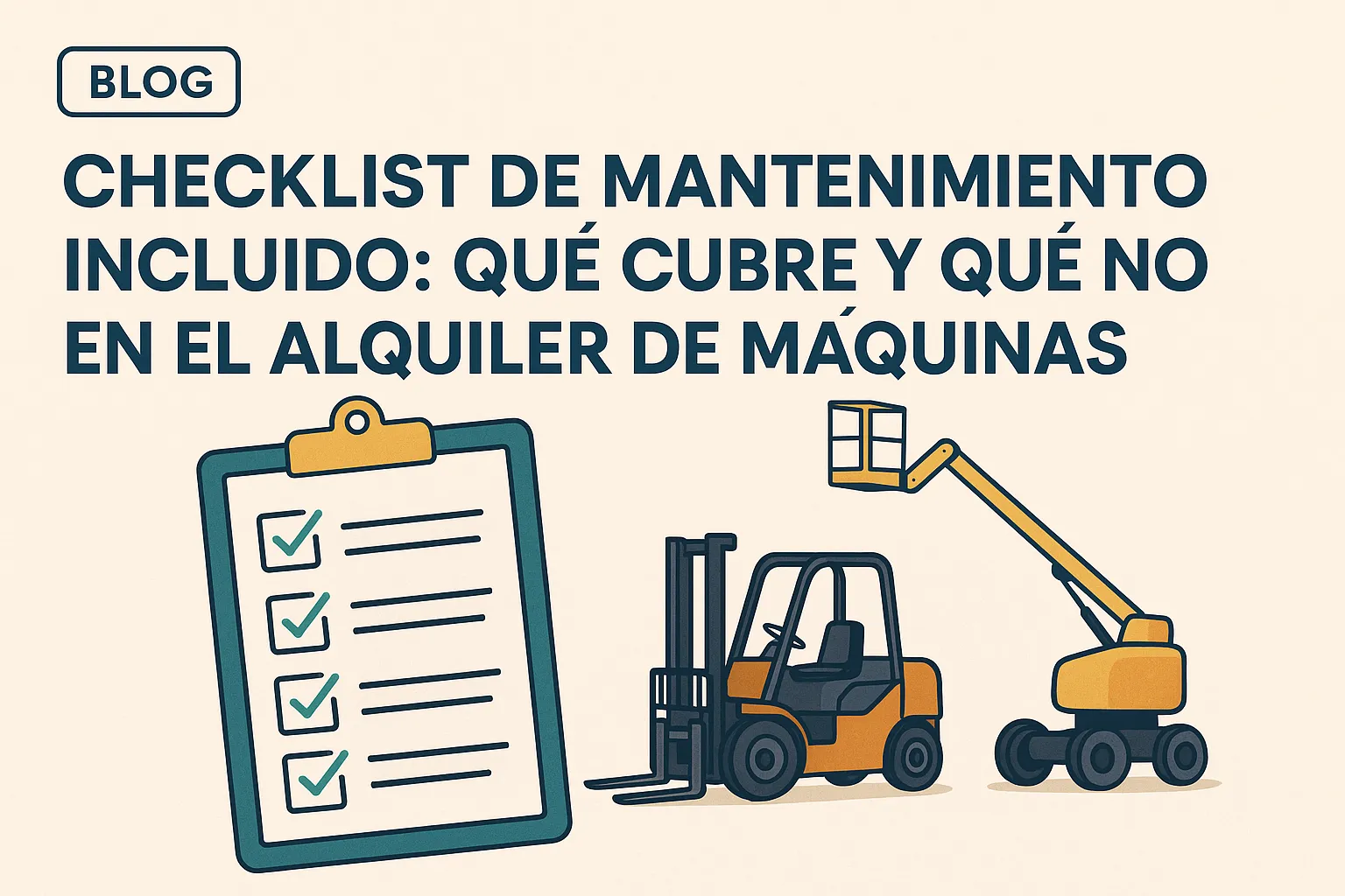 Checklist de mantenimiento incluido: qué cubre y qué no en el alquiler de máquinas